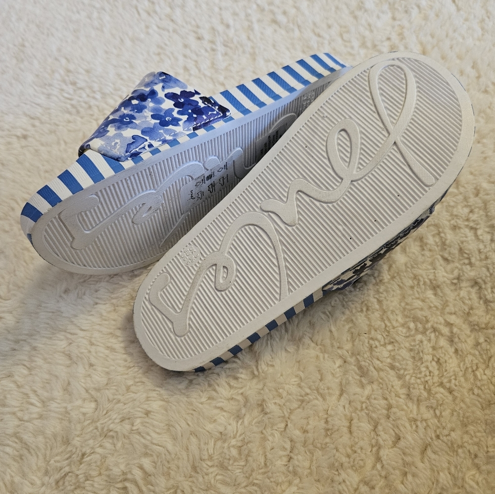 Joules printed slide sandals